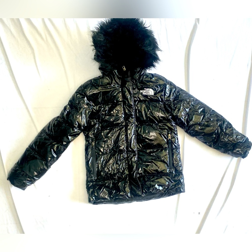 Shiny black northface jacket
